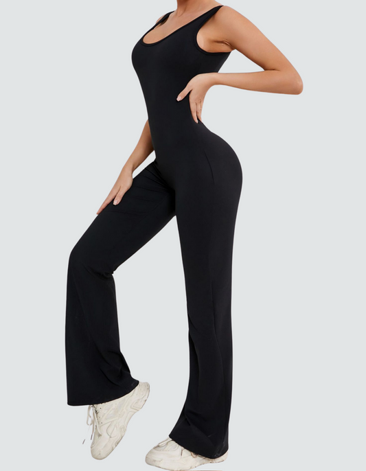 Peachy Flared Jumpsuit - Black