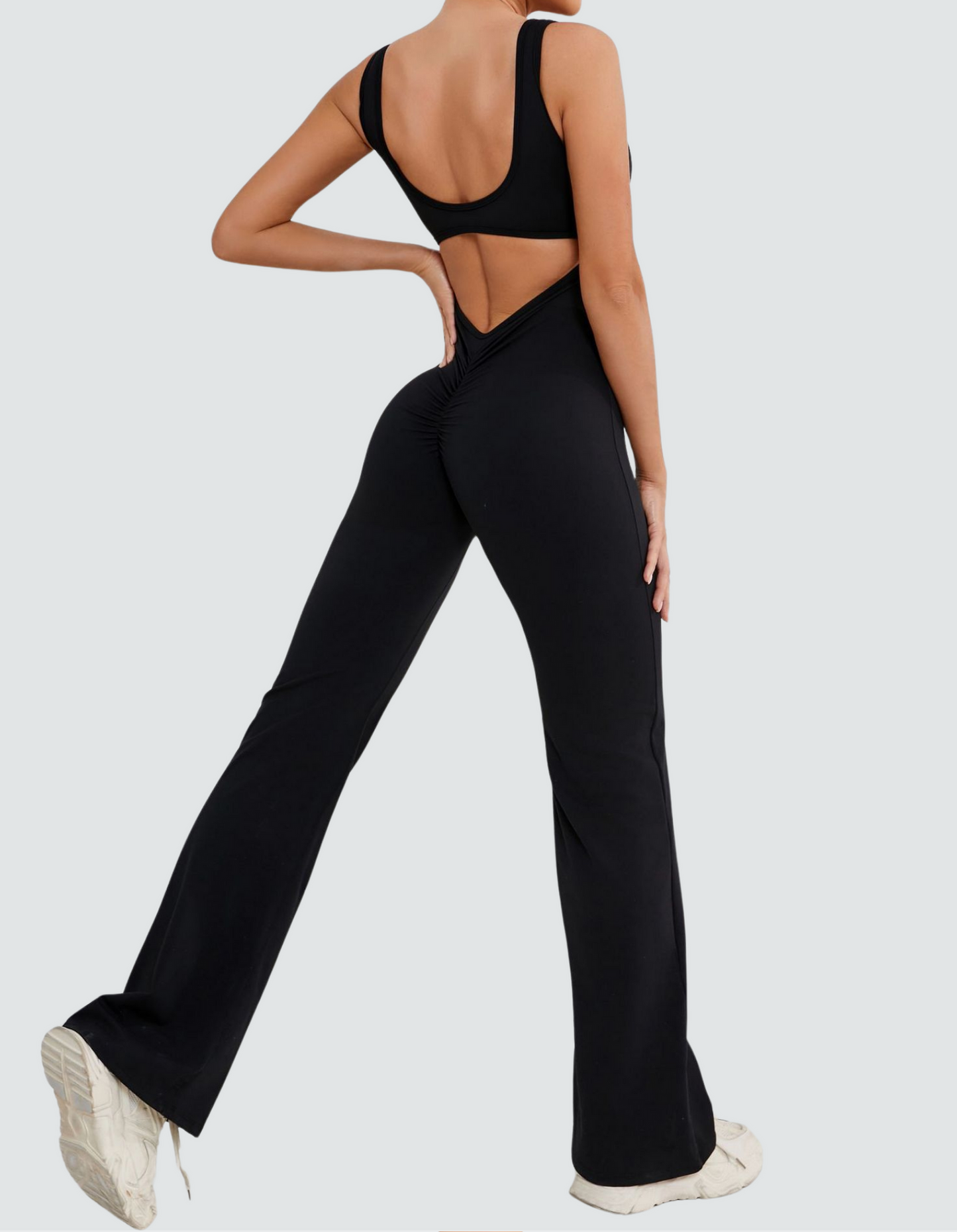 Peachy Flared Jumpsuit - Black