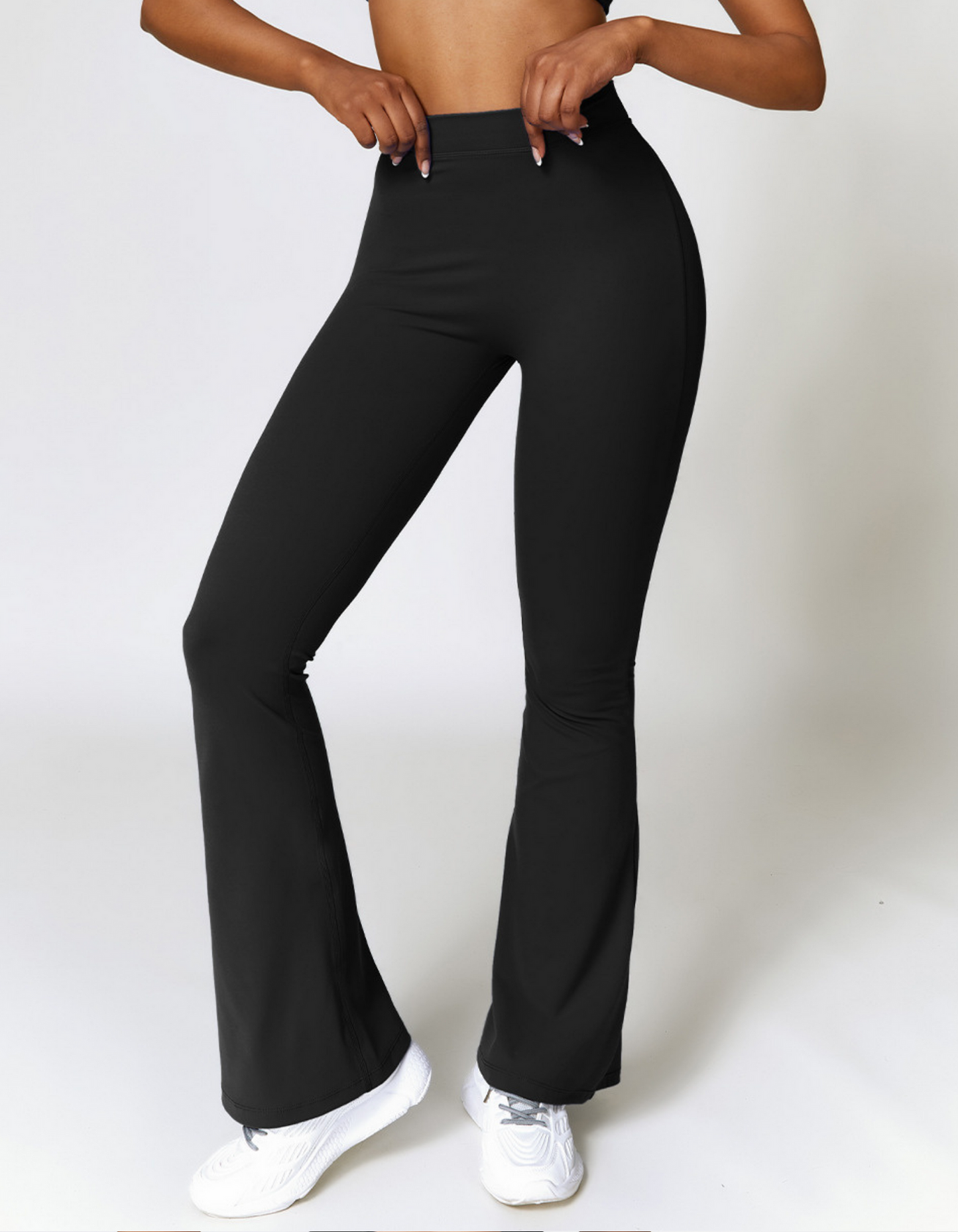 Peachy Flared Leggings - Black