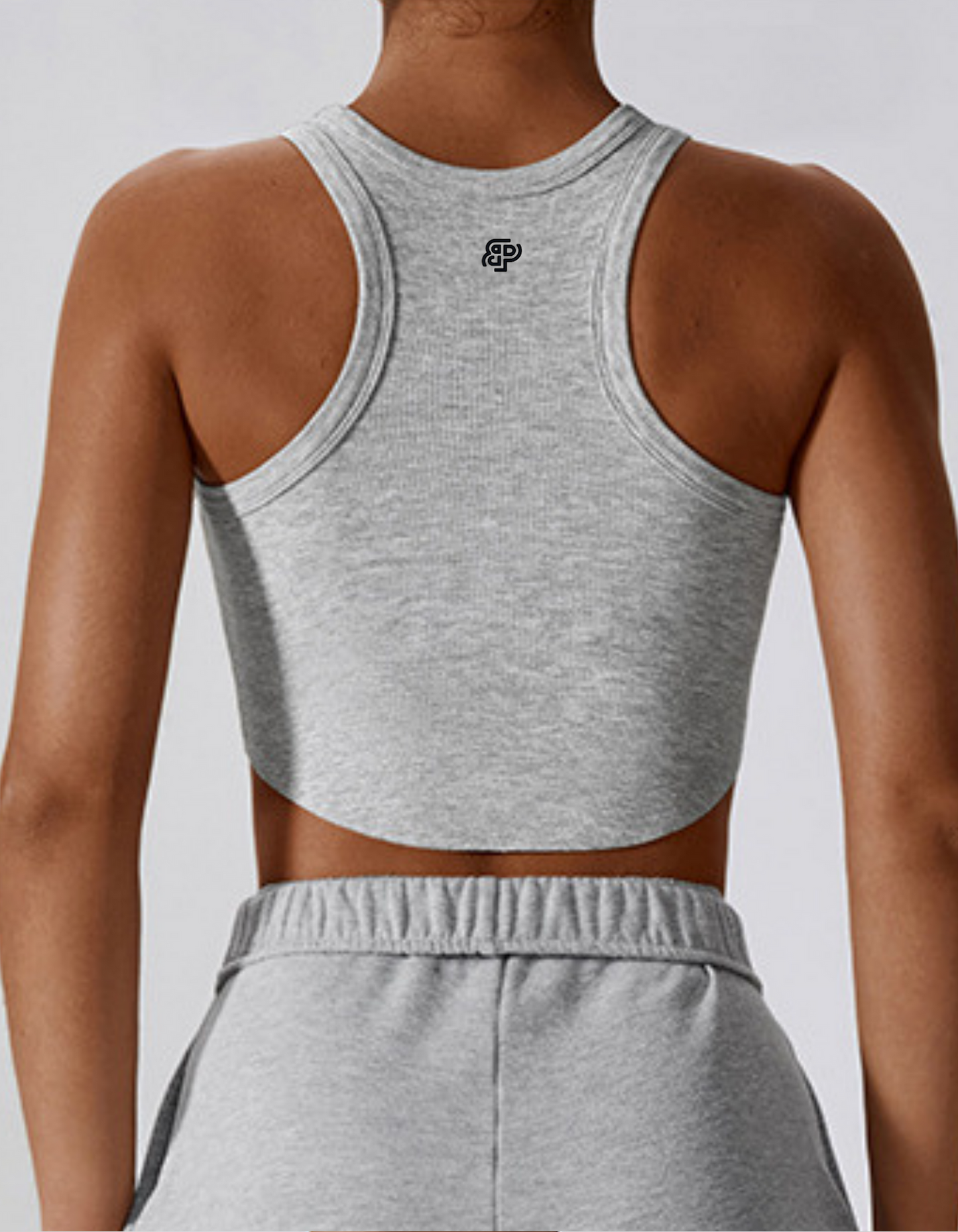 Neckline Cropped Top - Gray