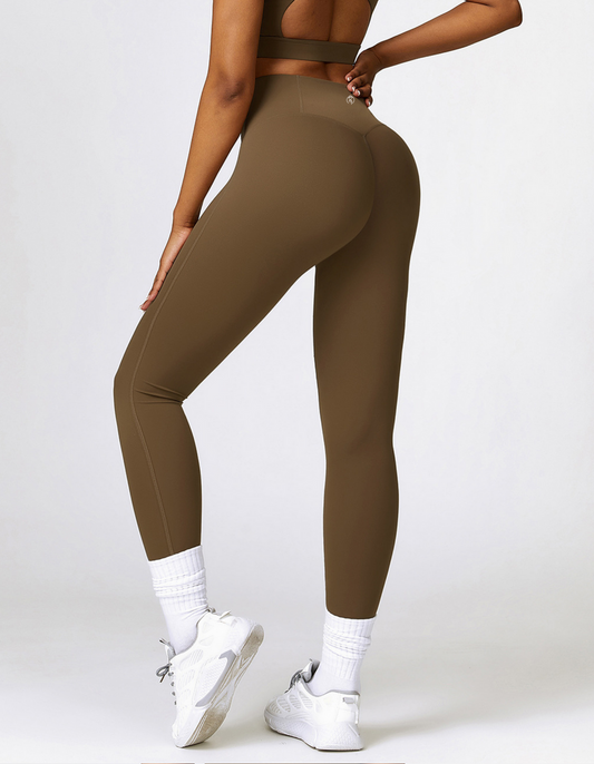 Flex-Fit Scrunch Butt Leggings - Brown