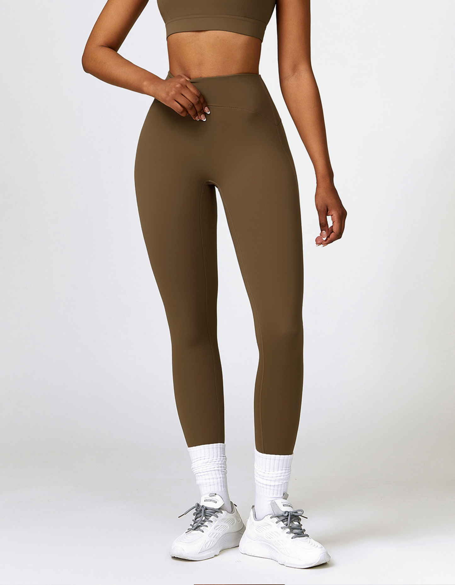 Flex-Fit Scrunch Butt Leggings - Brown