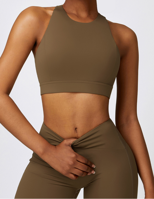 BackFit Athletic Cropped Top - Brown