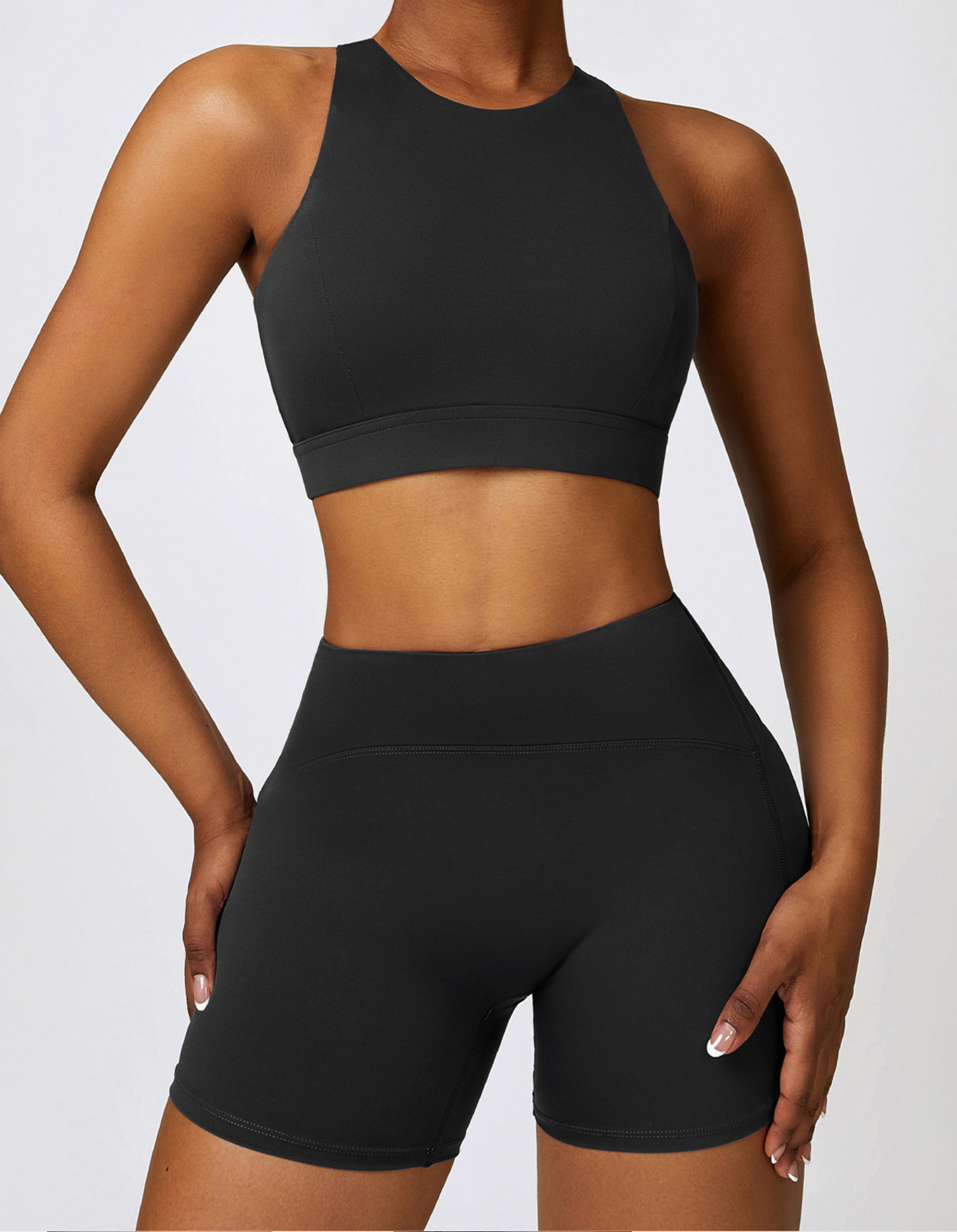 BackFit Athletic Cropped Top - Black